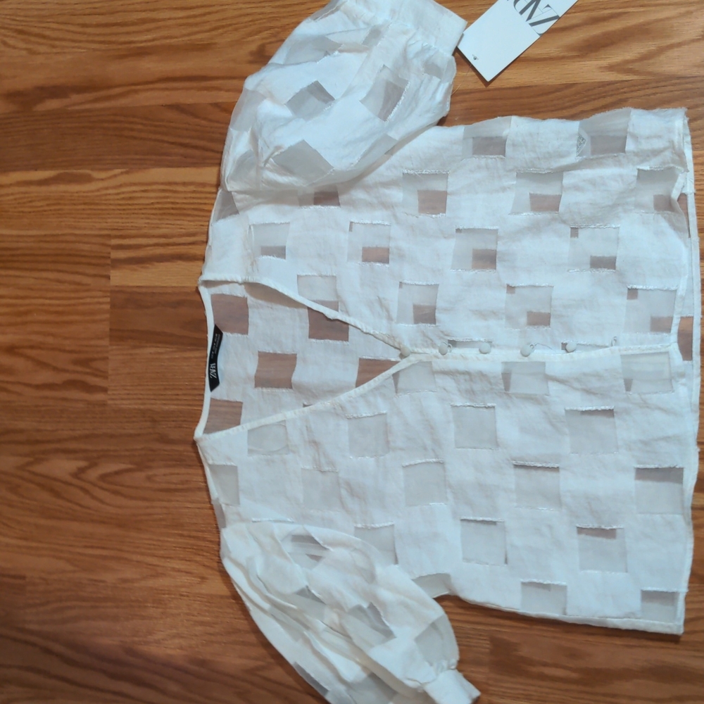 NWT Zara checkered blouse